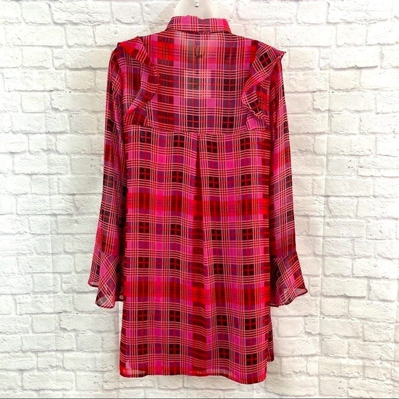 NWT - Jack by Bb Dakota Cherry Red Shirt Chiffon Dress. Size Small NWT - Picture 4 of 14